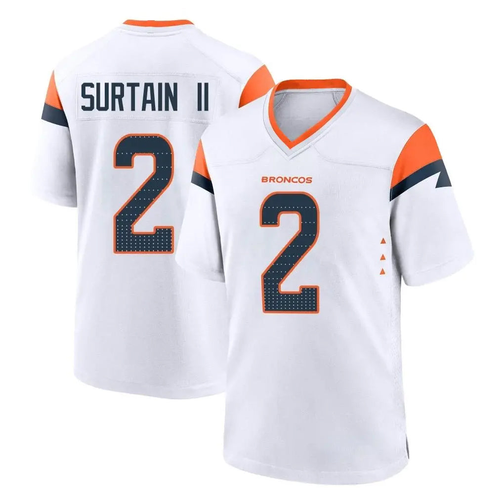 Kooe D.Broncos #2 Pat Surtain II Player White Home Game Stitched Jerseys