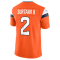 Kooe D.Broncos #2 Patrick Surtain II Orange Team Vapor F.U.S.E. Stitched Limited Jerseys