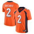 Kooe D.Broncos #2 Patrick Surtain II Player Orange Vapor Untouchable Limited Stitched Jerseys