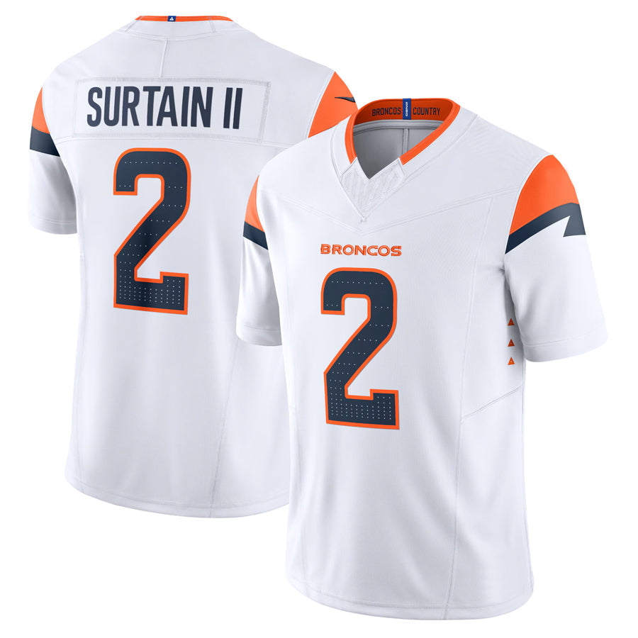 Kooe D.Broncos #2 Patrick Surtain II Player White Vapor F.U.S.E. Limited Stitched Jerseys