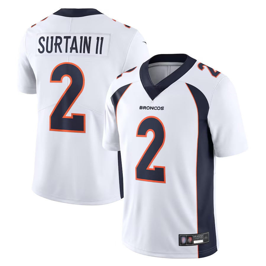 Kooe D.Broncos #2 Patrick Surtain II Player White Vapor Untouchable Limited Stitched Jerseys