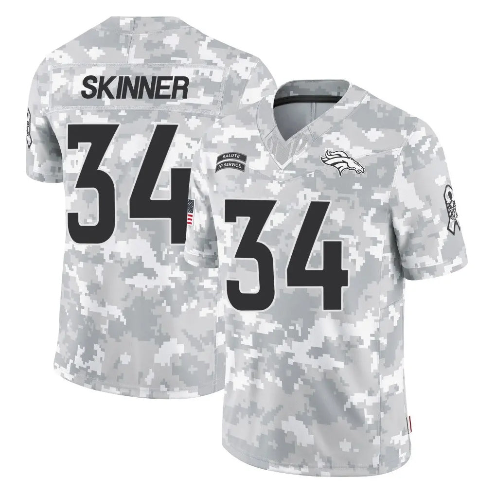 Kooe D.Broncos #34 JL Skinner Player Arctic Camo Salute To Service Limited Stitched Jerseys