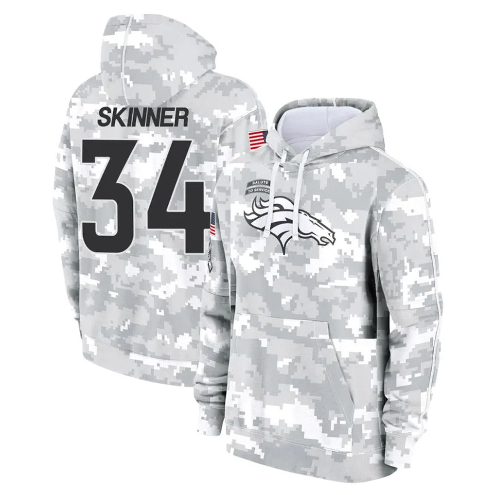 Kooe D.Broncos #34 JL Skinner Player Arctic Camo Salute to Service Hoodies Limited Game Stitched Jerseys