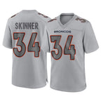 Kooe D.Broncos #34 JL Skinner Player Gray Atmosphere Fashion Limited Game Stitched Jerseys