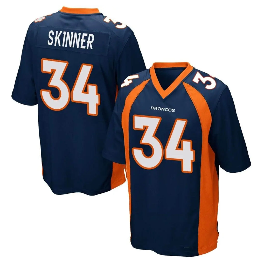 Kooe D.Broncos #34 JL Skinner Player Navy Game Stitched Jerseys