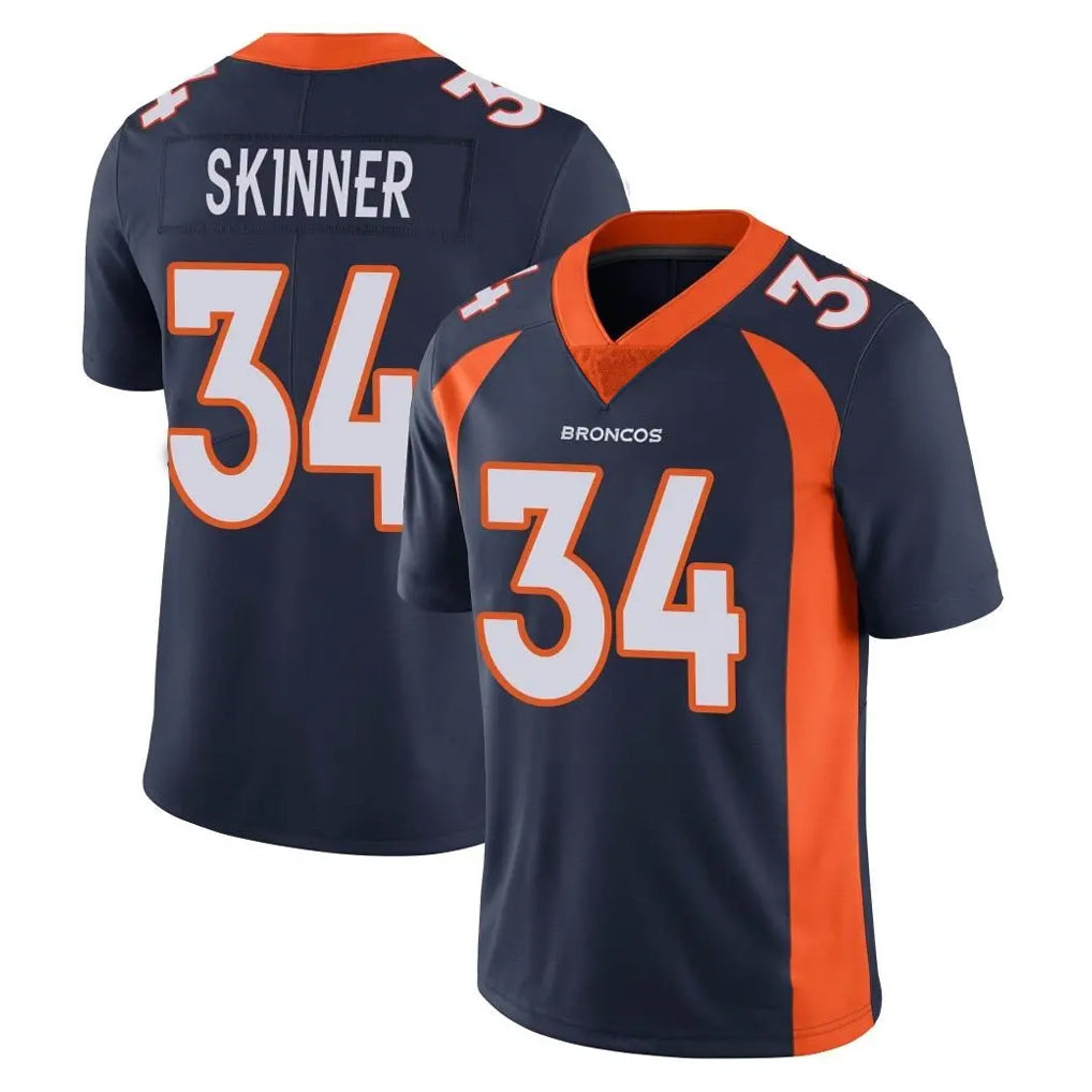 Kooe D.Broncos #34 JL Skinner Player Navy Vapor Untouchable Limited Game Stitched Jerseys