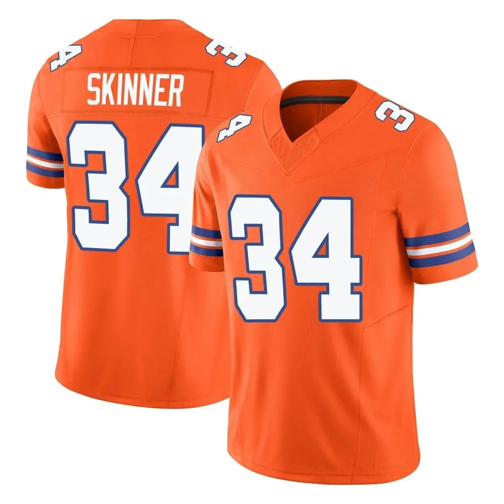 Kooe D.Broncos #34 JL Skinner Player Orange Limited Alternate Vapor F.U.S.E. Throwback Game Stitched Jerseys