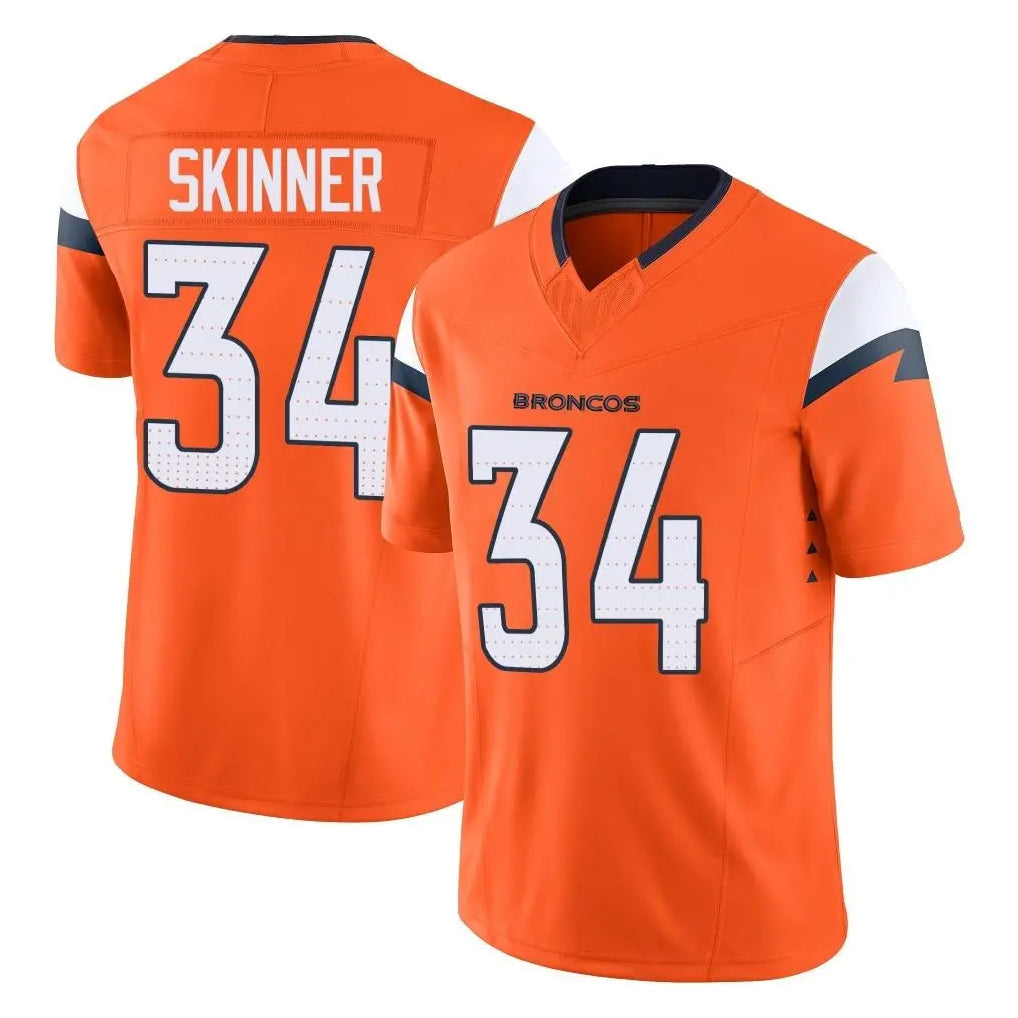 Kooe D.Broncos #34 JL Skinner Player Orange Vapor F.U.S.E. Limited Home Game Stitched Jerseys