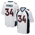 Kooe D.Broncos #34 JL Skinner Player White Game Stitched Jerseys