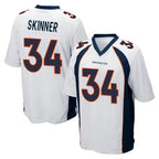 Kooe D.Broncos #34 JL Skinner Player White Game Stitched Jerseys