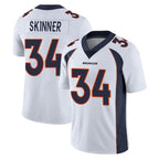 Kooe D.Broncos #34 JL Skinner Player White Vapor Untouchable Limited Home Game Stitched Jerseys
