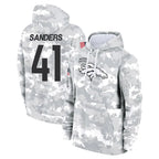 Kooe D.Broncos #41 Drew Sanders Player Arctic Camo Salute to Service Hoodies Limited Game Stitched Jerseys