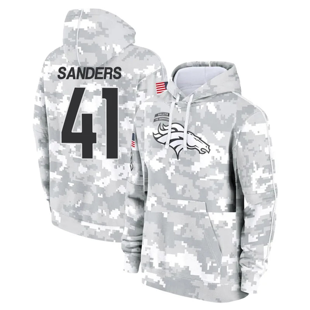 Kooe D.Broncos #41 Drew Sanders Player Arctic Camo Salute to Service Hoodies Limited Game Stitched Jerseys