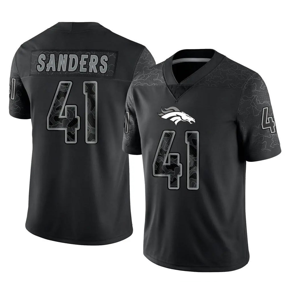Kooe D.Broncos #41 Drew Sanders Player Black Reflective Limited Stitched Jerseys