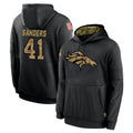 Kooe D.Broncos #41 Drew Sanders Player Black Salute to Service Pullover Hoodies Limited Stitched Jerseys