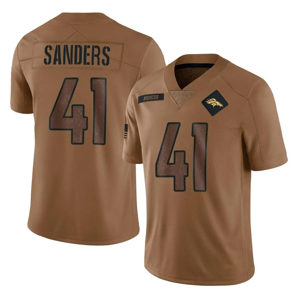 Kooe D.Broncos #41 Drew Sanders Player Brown Salute To Service Limited Stitched Jerseys
