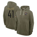 Kooe D.Broncos #41 Drew Sanders Player Olive Salute to Service Pullover Hoodies Limited Stitched Jerseys