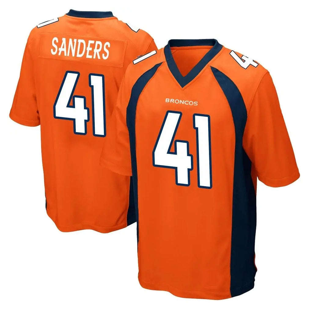 Kooe D.Broncos #41 Drew Sanders Player Orange Color Home Game Stitched Jerseys