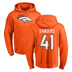 Kooe D.Broncos #41 Drew Sanders Player Orange Pullover Hoodie Limited Stitched Jerseys