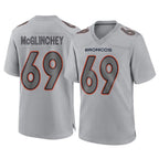 Kooe D.Broncos #69 Mike McGlinchey Player Gray Atmosphere Fashion Limited Game Stitched Jerseys