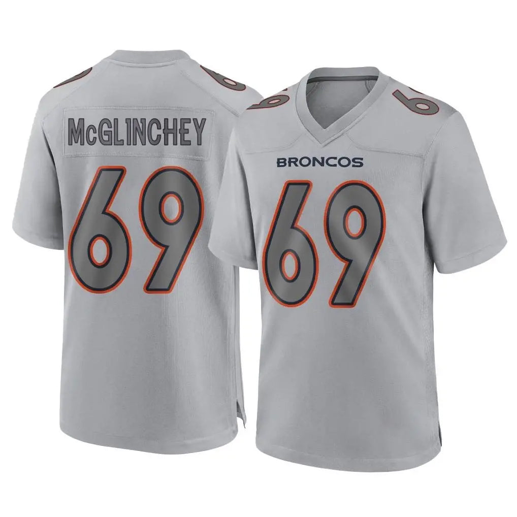 Kooe D.Broncos #69 Mike McGlinchey Player Gray Atmosphere Fashion Limited Game Stitched Jerseys