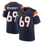 Kooe D.Broncos #69 Mike McGlinchey Player Navy Home Game Stitched Jerseys
