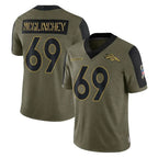 Kooe D.Broncos #69 Mike McGlinchey Player Olive Salute To Service Limited Game Stitched Jerseys