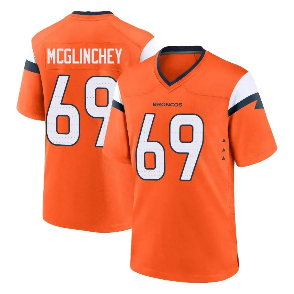 Kooe D.Broncos #69 Mike McGlinchey Player Orange Home Game Stitched Jerseys