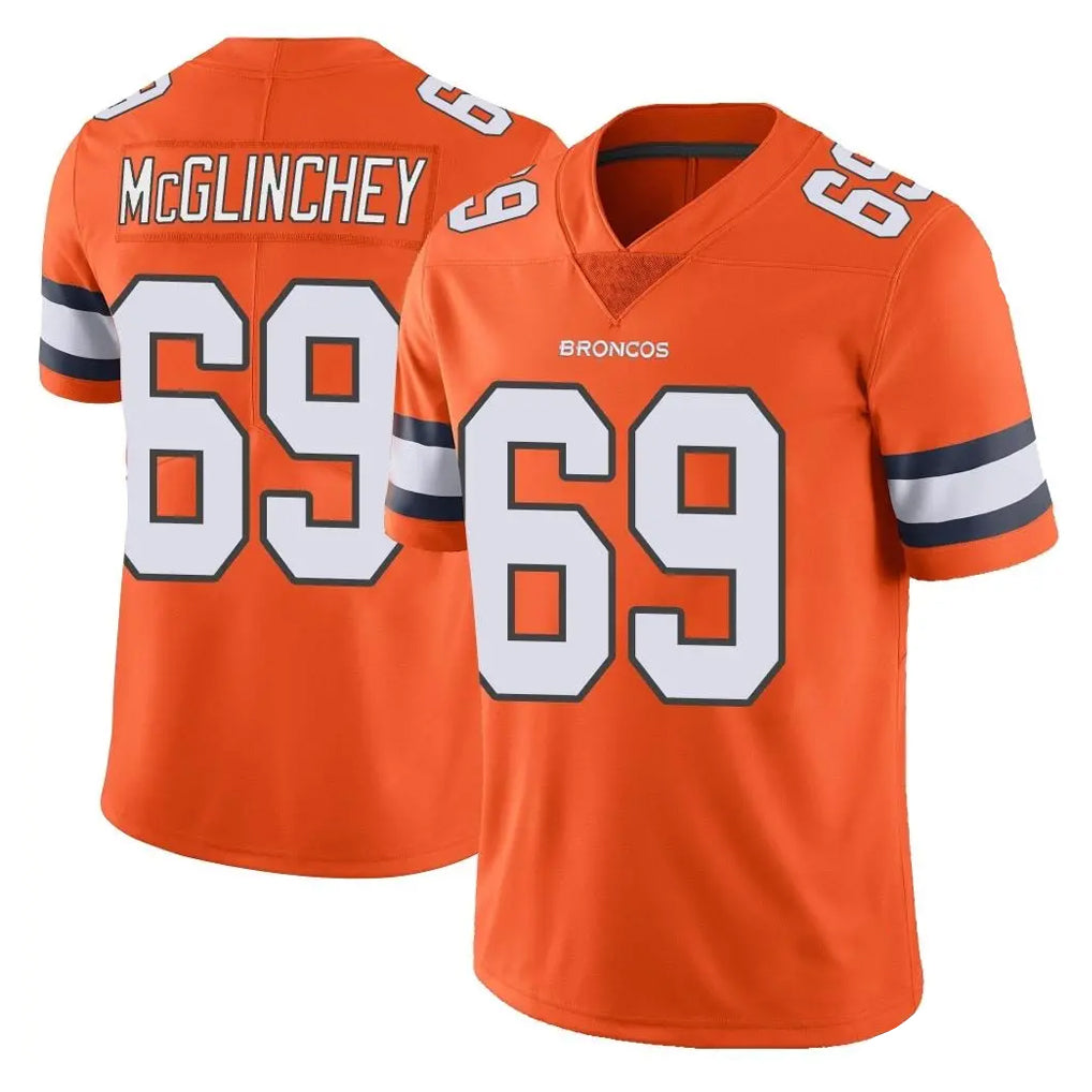 Kooe D.Broncos #69 Mike McGlinchey Player Orange Vapor Untouchable Limited Home Game Stitched Jerseys