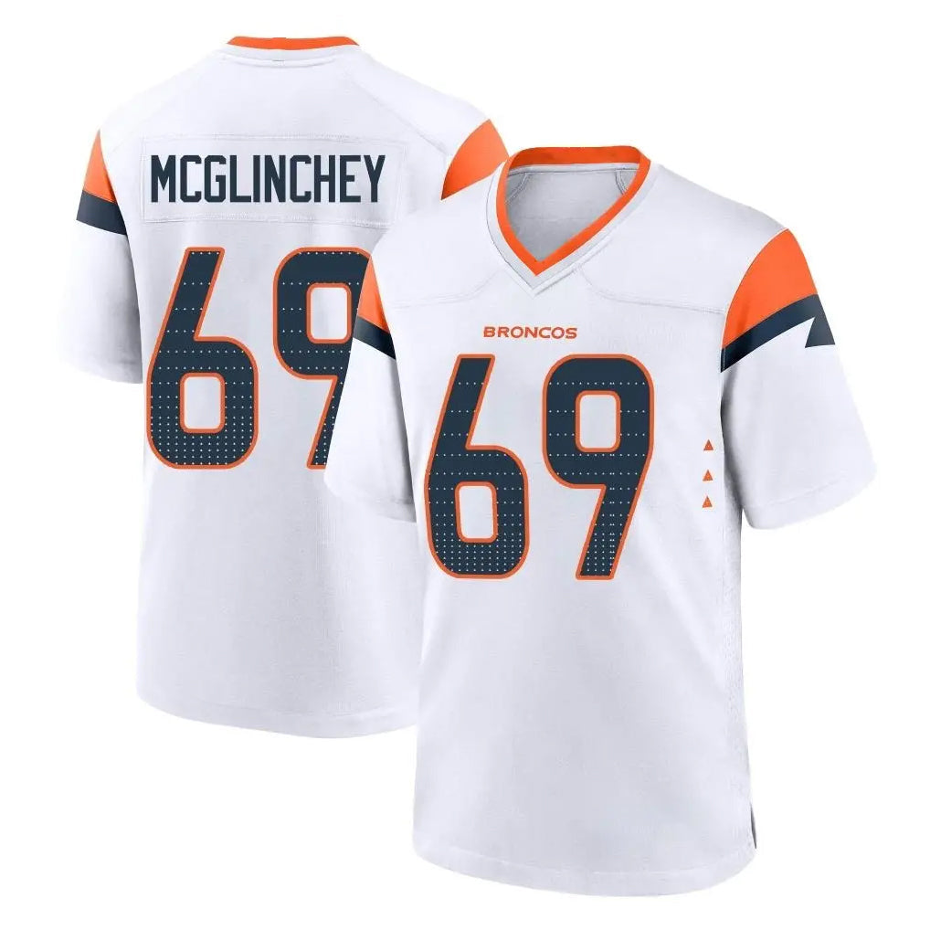 Kooe D.Broncos #69 Mike McGlinchey Player White Home Game Stitched Jerseys