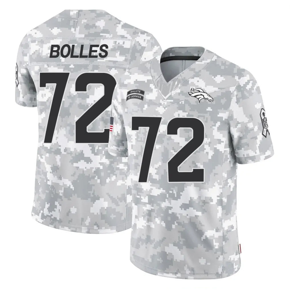 Kooe D.Broncos #72 Garett Bolles Player Arctic Camo Salute To Service Limited Stitched Jerseys