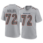 Kooe D.Broncos #72 Garett Bolles Player Gray Atmosphere Fashion Limited Game Stitched Jerseys