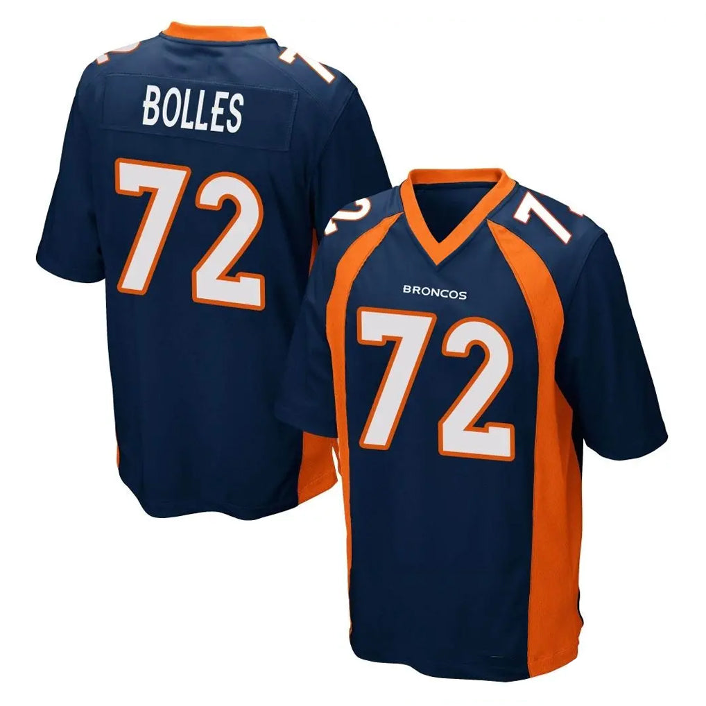 Kooe D.Broncos #72 Garett Bolles Player Navy Game Stitched Jerseys