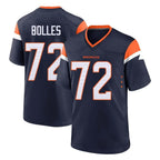 Kooe D.Broncos #72 Garett Bolles Player Navy Home Game Stitched Jerseys