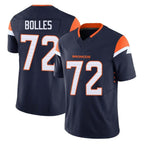 Kooe D.Broncos #72 Garett Bolles Player Navy Limited Vapor F.U.S.E. Home Game Stitched Jerseys