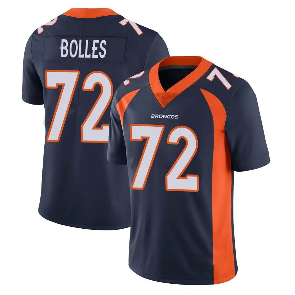 Kooe D.Broncos #72 Garett Bolles Player Navy Vapor Untouchable Limited Game Stitched Jerseys