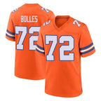 Kooe D.Broncos #72 Garett Bolles Player Orange Alternate Collection Throwback Game Stitched Jerseys