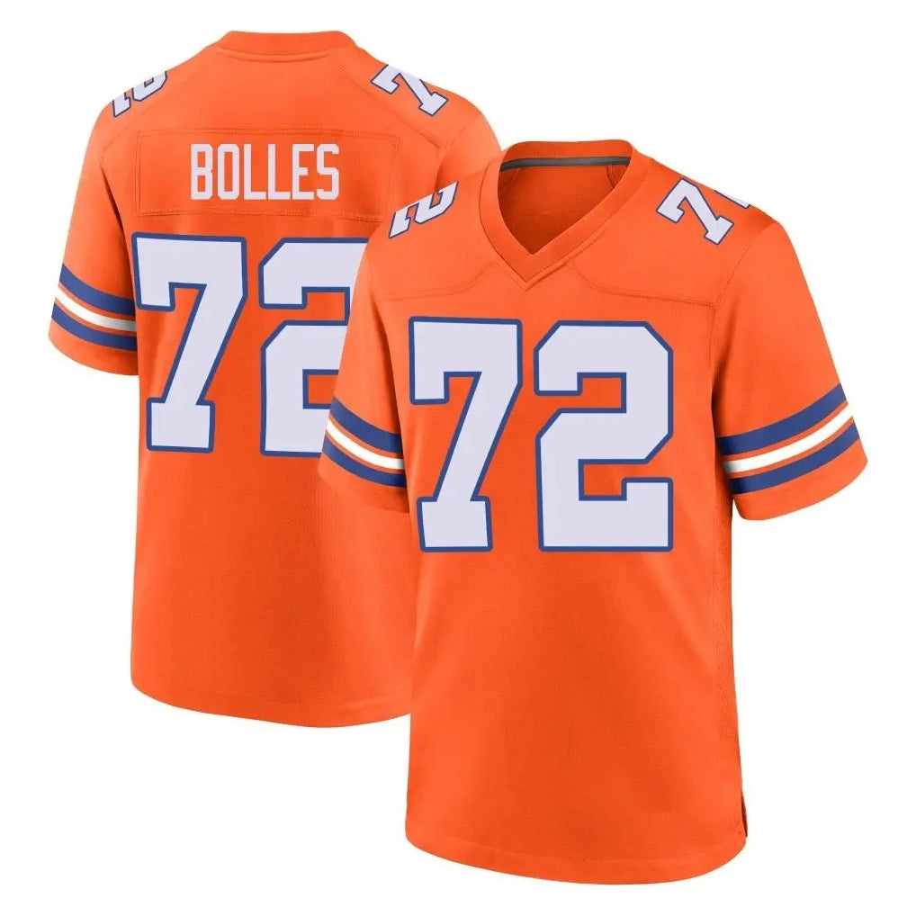 Kooe D.Broncos #72 Garett Bolles Player Orange Alternate Collection Throwback Game Stitched Jerseys