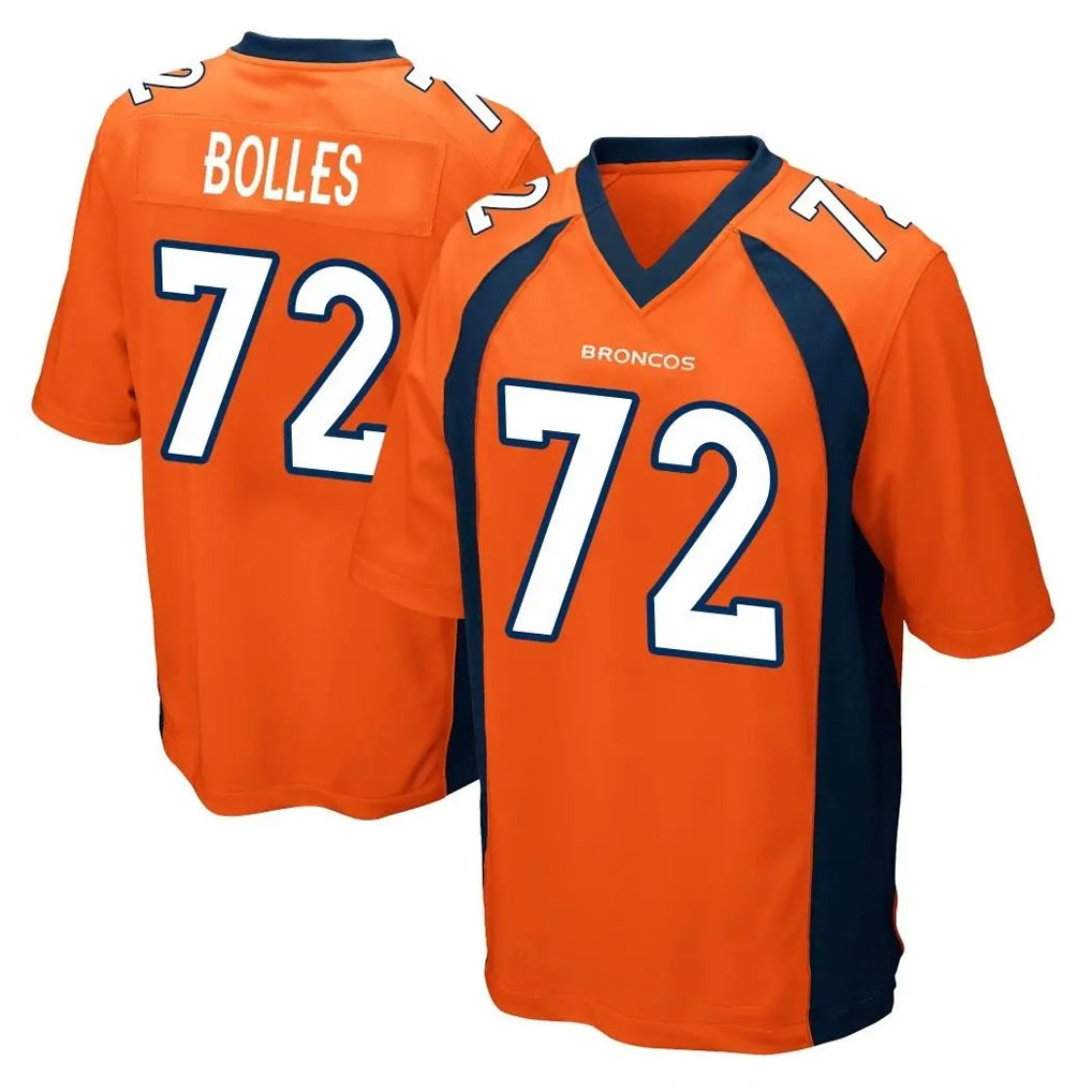 Kooe D.Broncos #72 Garett Bolles Player Orange Color Home Game Stitched Jerseys