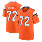 Kooe D.Broncos #72 Garett Bolles Player Orange Home Game Stitched Jerseys