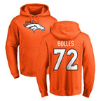Kooe D.Broncos #72 Garett Bolles Player Orange Pullover Hoodie Limited Stitched Jerseys