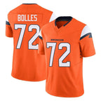 Kooe D.Broncos #72 Garett Bolles Player Orange Vapor F.U.S.E. Limited Home Game Stitched Jerseys