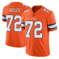 Kooe D.Broncos #72 Garett Bolles Player Orange Vapor Untouchable Limited Home Game Stitched Jerseys