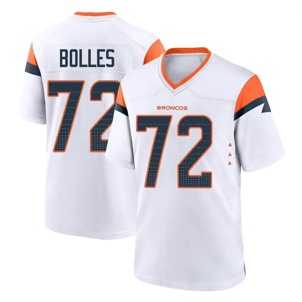 Kooe D.Broncos #72 Garett Bolles Player White Home Game Stitched Jerseys