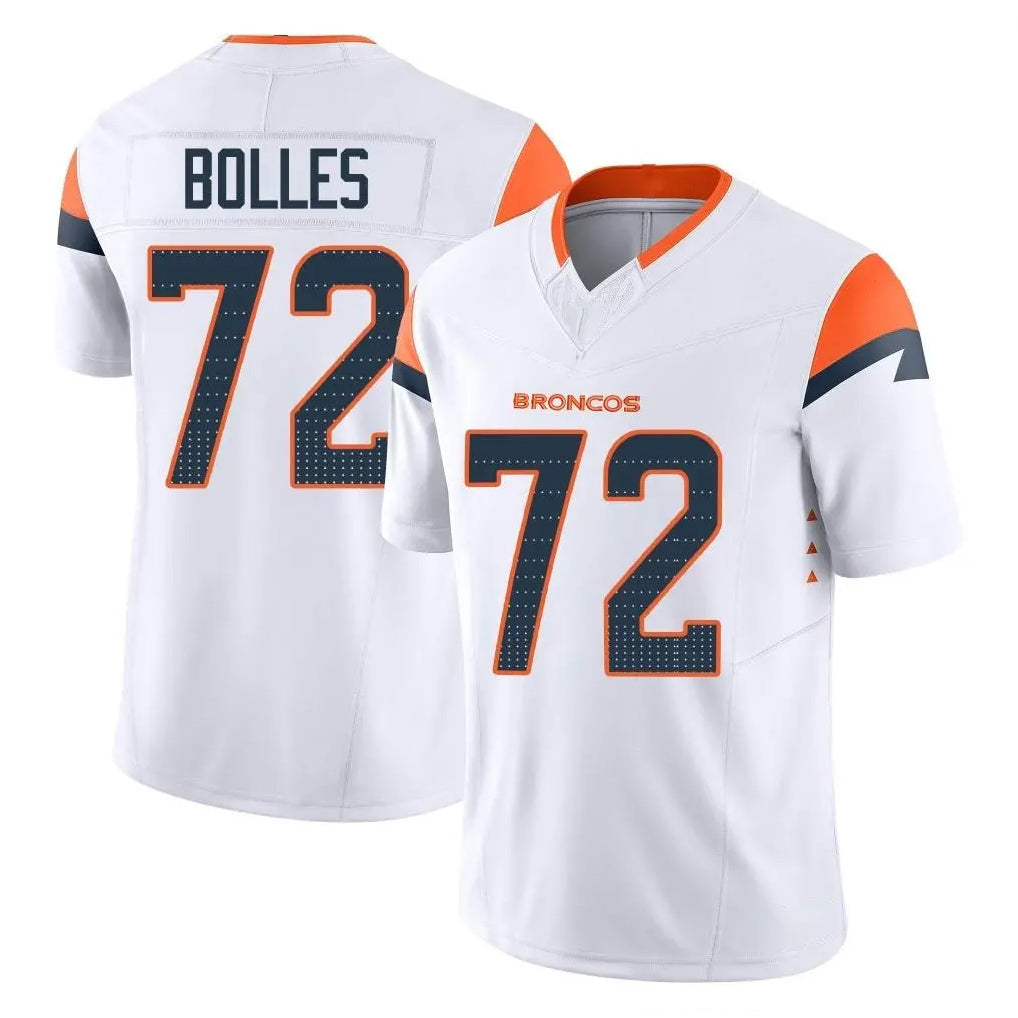 Kooe D.Broncos #72 Garett Bolles Player White Limited Vapor F.U.S.E. Home Game Stitched Jerseys
