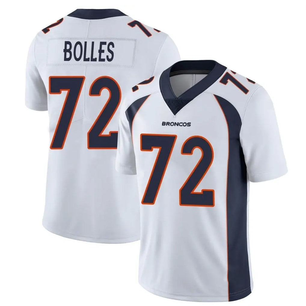 Kooe D.Broncos #72 Garett Bolles Player White Vapor Untouchable Limited Home Game Stitched Jerseys