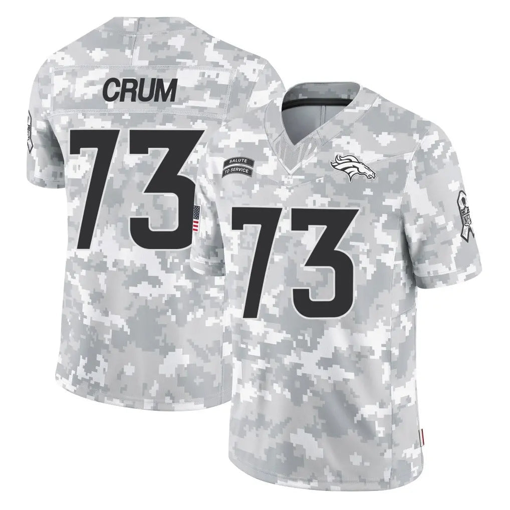 Kooe D.Broncos #73 Frank Crum Player Arctic Camo Salute To Service Limited Stitched Jerseys