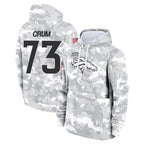 Kooe D.Broncos #73 Frank Crum Player Arctic Camo Salute to Service Hoodies Limited Game Stitched Jerseys