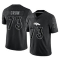 Kooe D.Broncos #73 Frank Crum Player Black Reflective Limited Stitched Jerseys