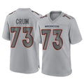 Kooe D.Broncos #73 Frank Crum Player Gray Atmosphere Fashion Limited Game Stitched Jerseys